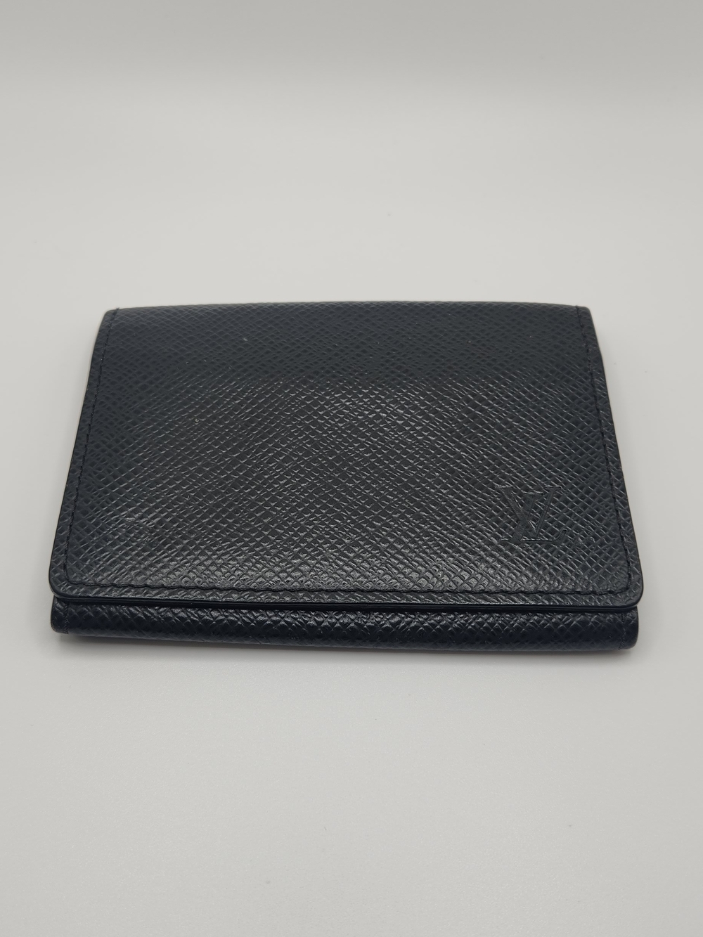 Louis Vuitton Taiga Leather Card Holder Wallet Black LV Slim Pocket Organizer